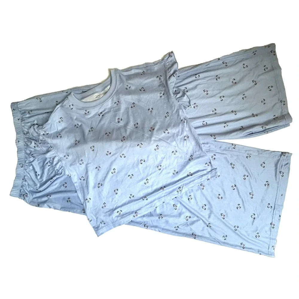 Set of 2 2pc Girls Carter's Pajamas Top/Pant Set Lavender/Blue Size 10/12